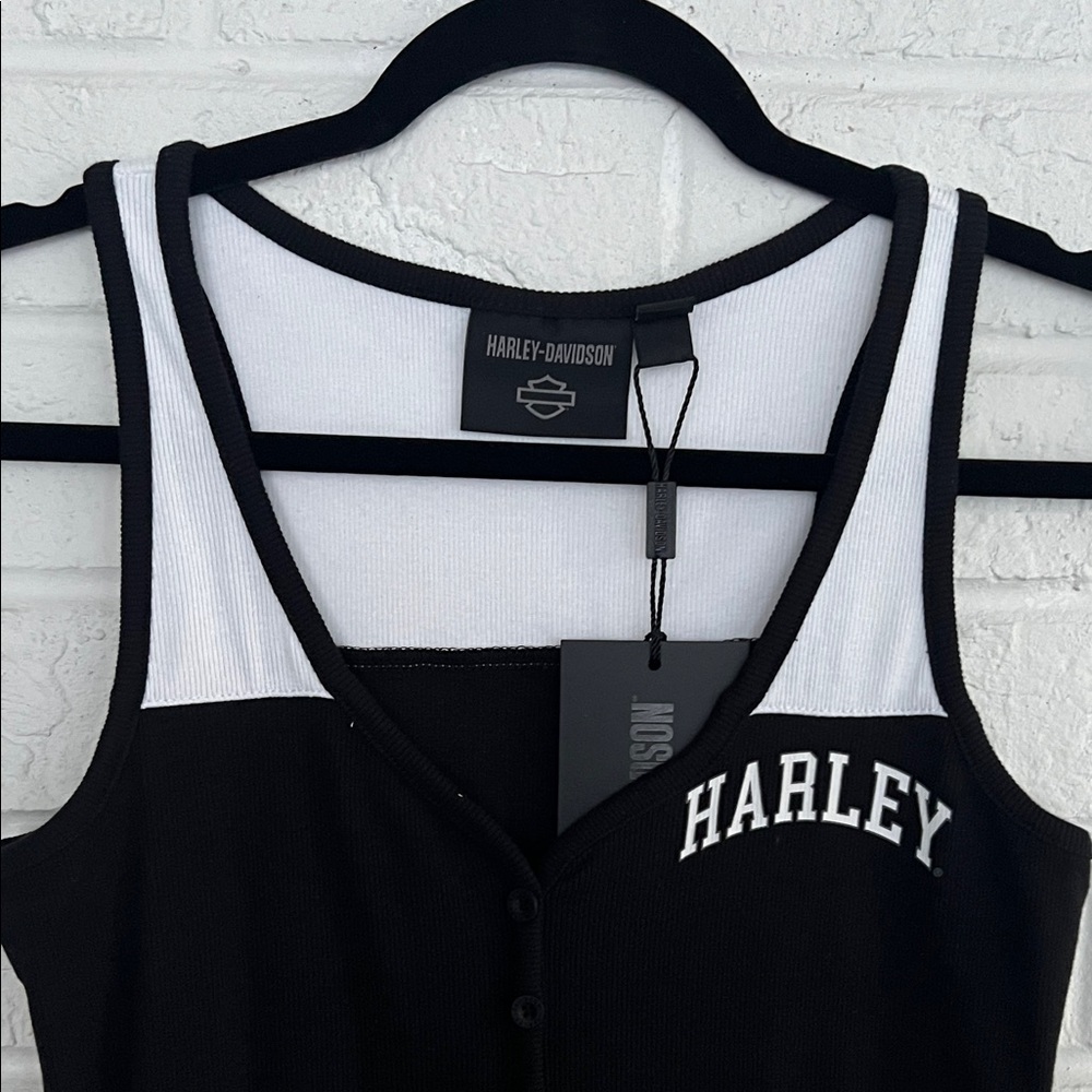 Harley Davidson Women's Black and White Tank Top Size Small - Picture 2 of 11